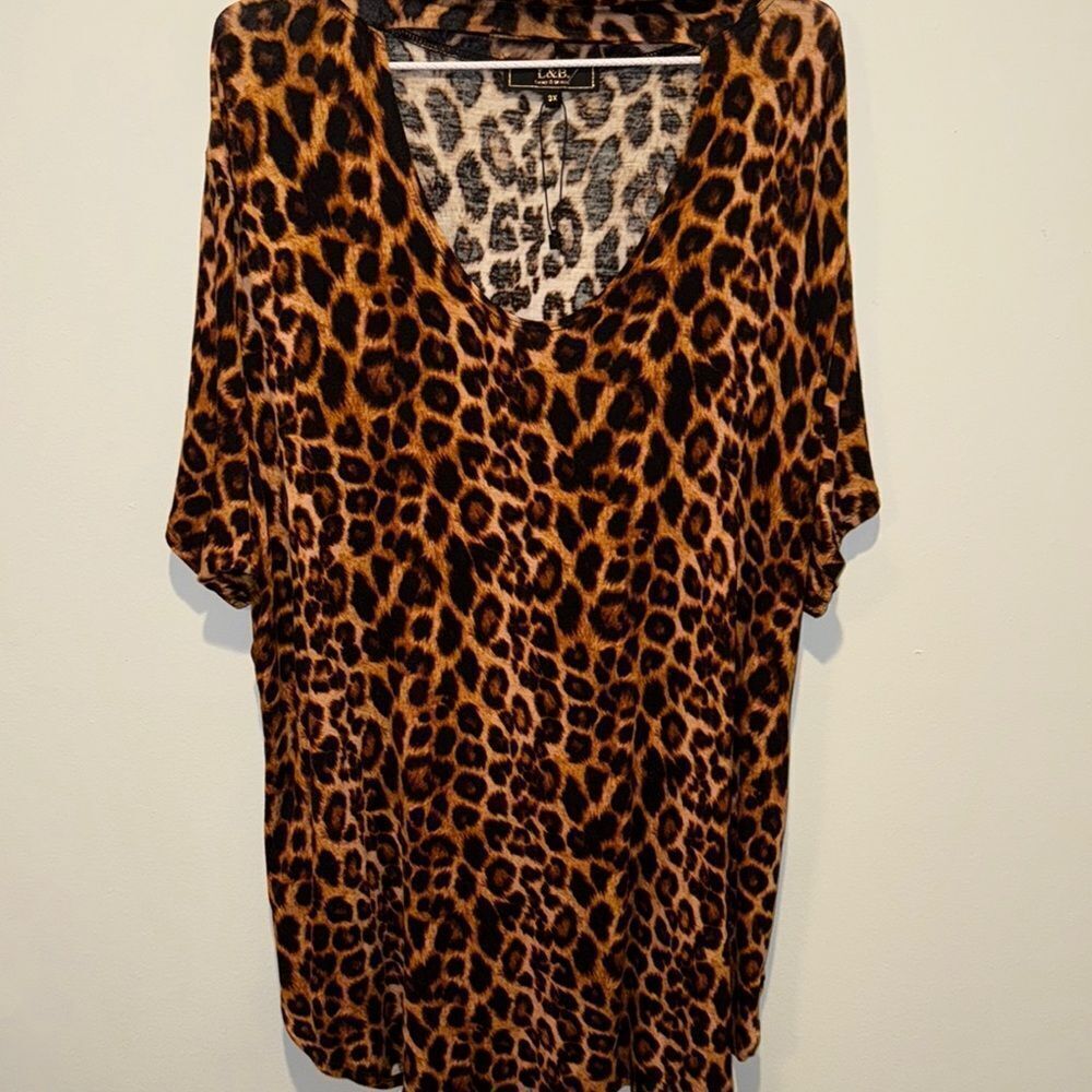 Leopard Print Women's cut out front  Top